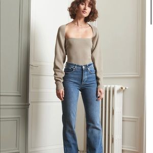 Pixie Market Two Piece Knit Top and Shrug in Pebble